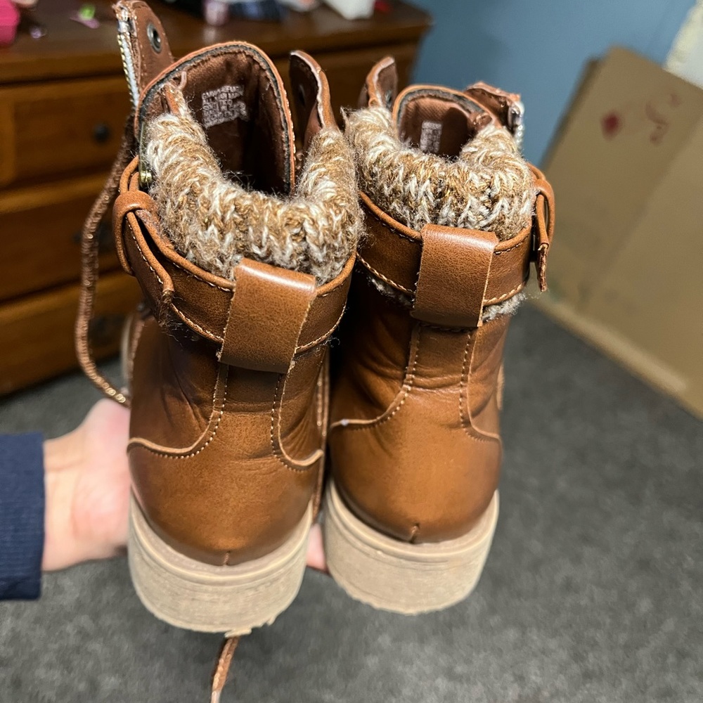 Brown boots shoes for kids